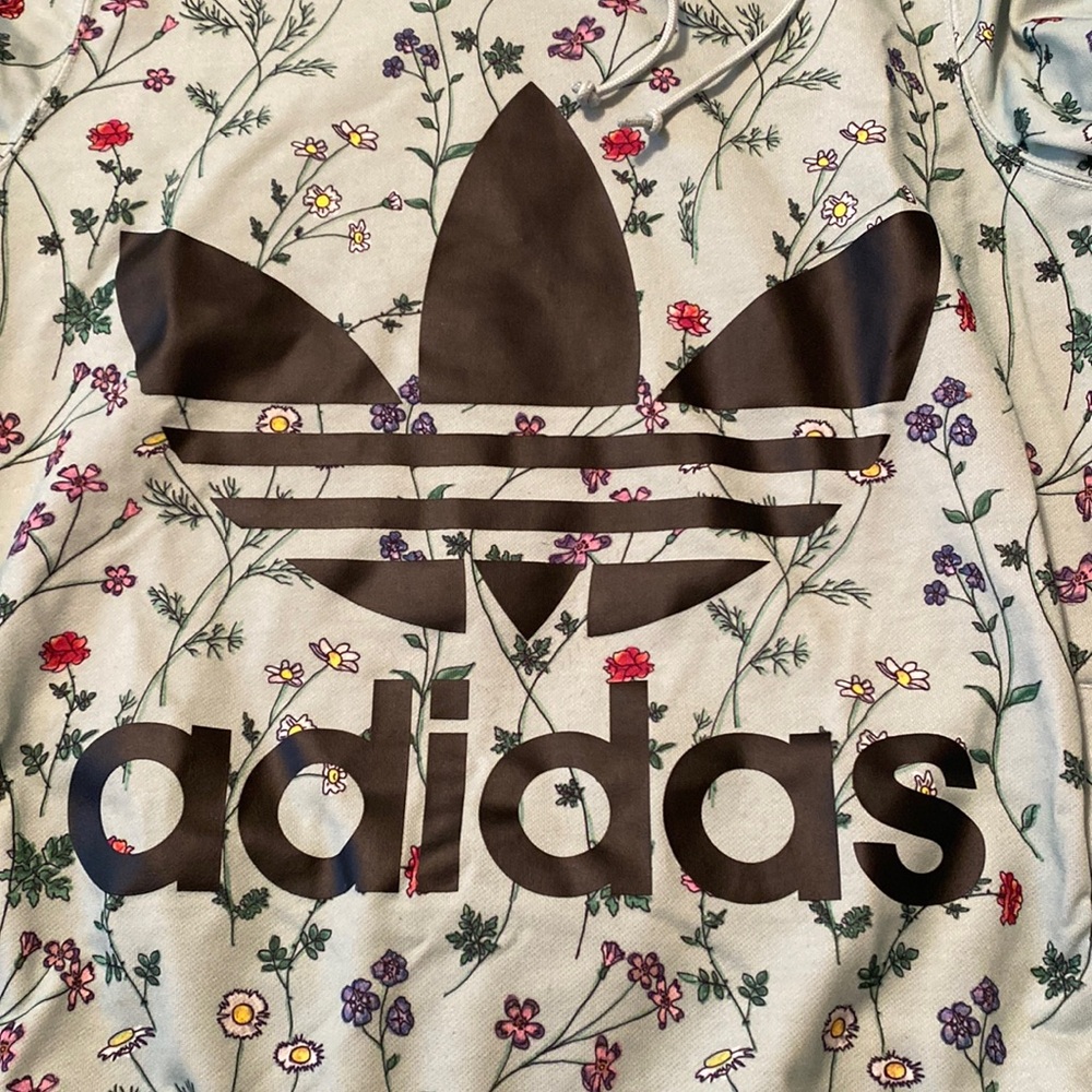 Adidas Mint Floral Hoodie, Size Small
